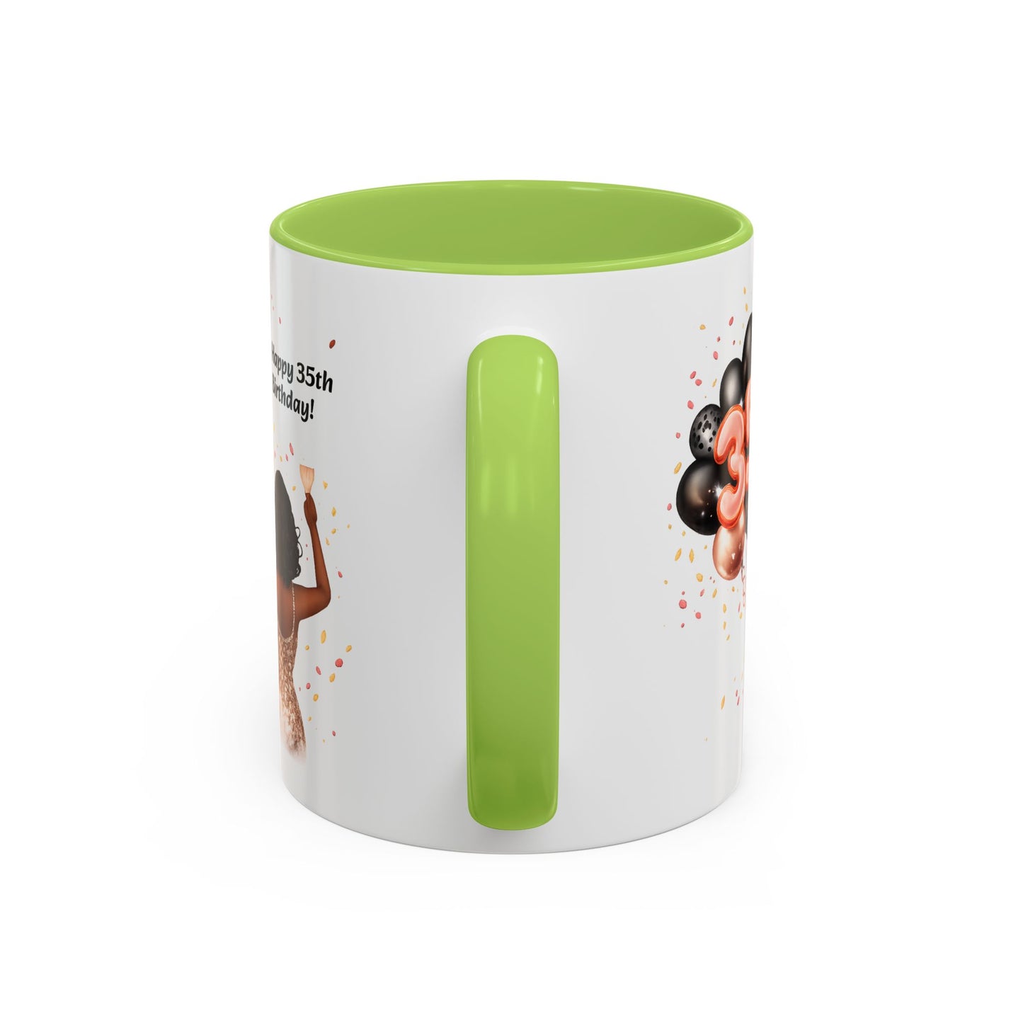 Accent Coffee 35th birthday woman with balloon Mug