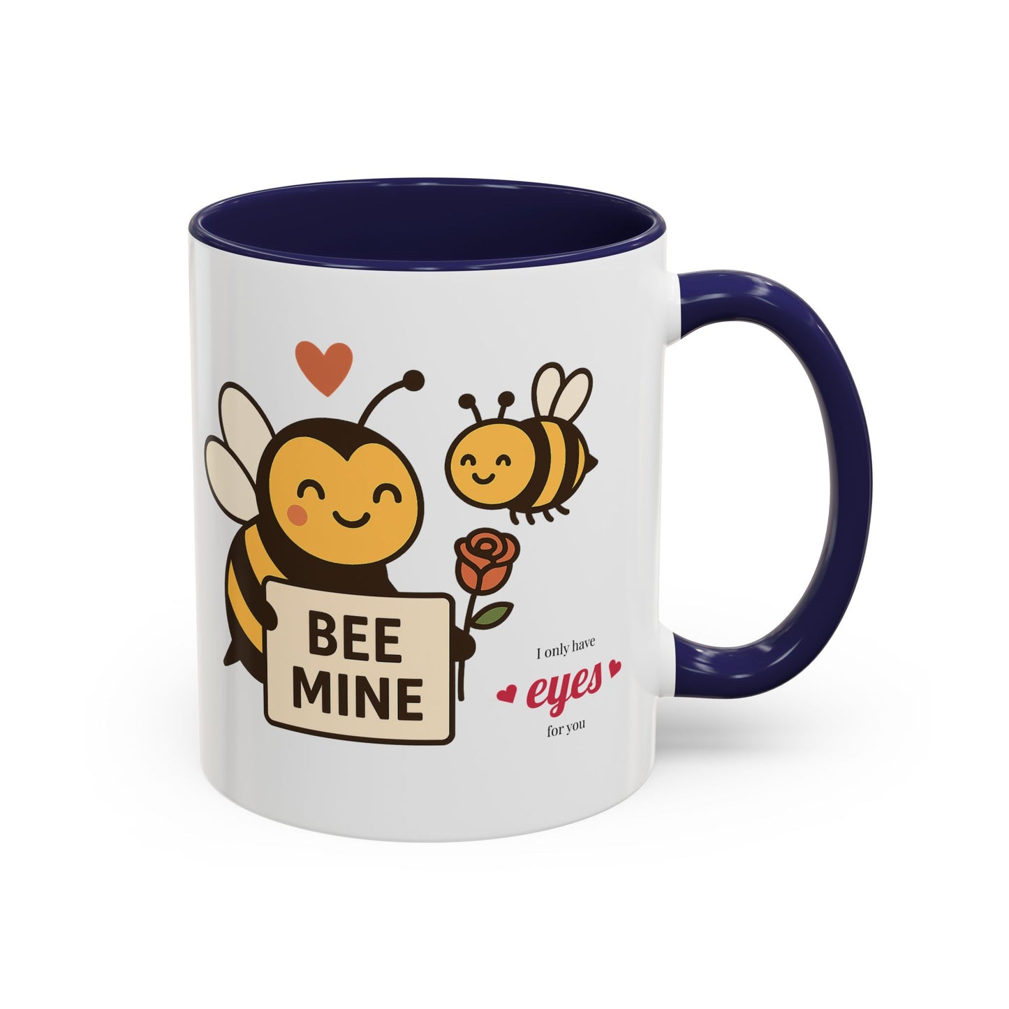 Bee Mine Accent Coffee Mug - Buzzing with Love, Cute Gift for Valentine’s Day, Best Friend, Love, Bee Lovers, Cozy Mornings