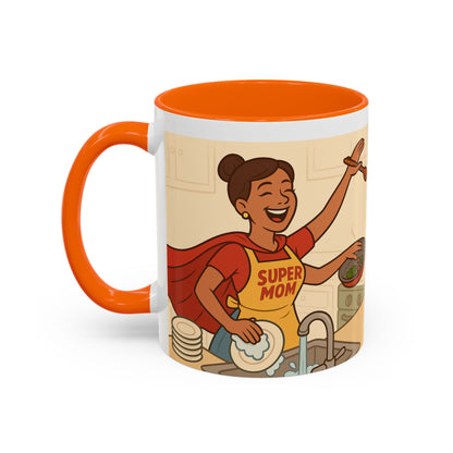 Super mom - Accent Coffee Mug (11, 15oz) - Mother's Day