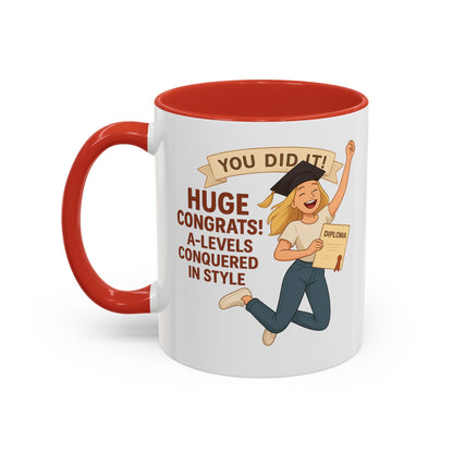 Celebratory Graduation Coffee Mug - 'You Did It!' A-Levels