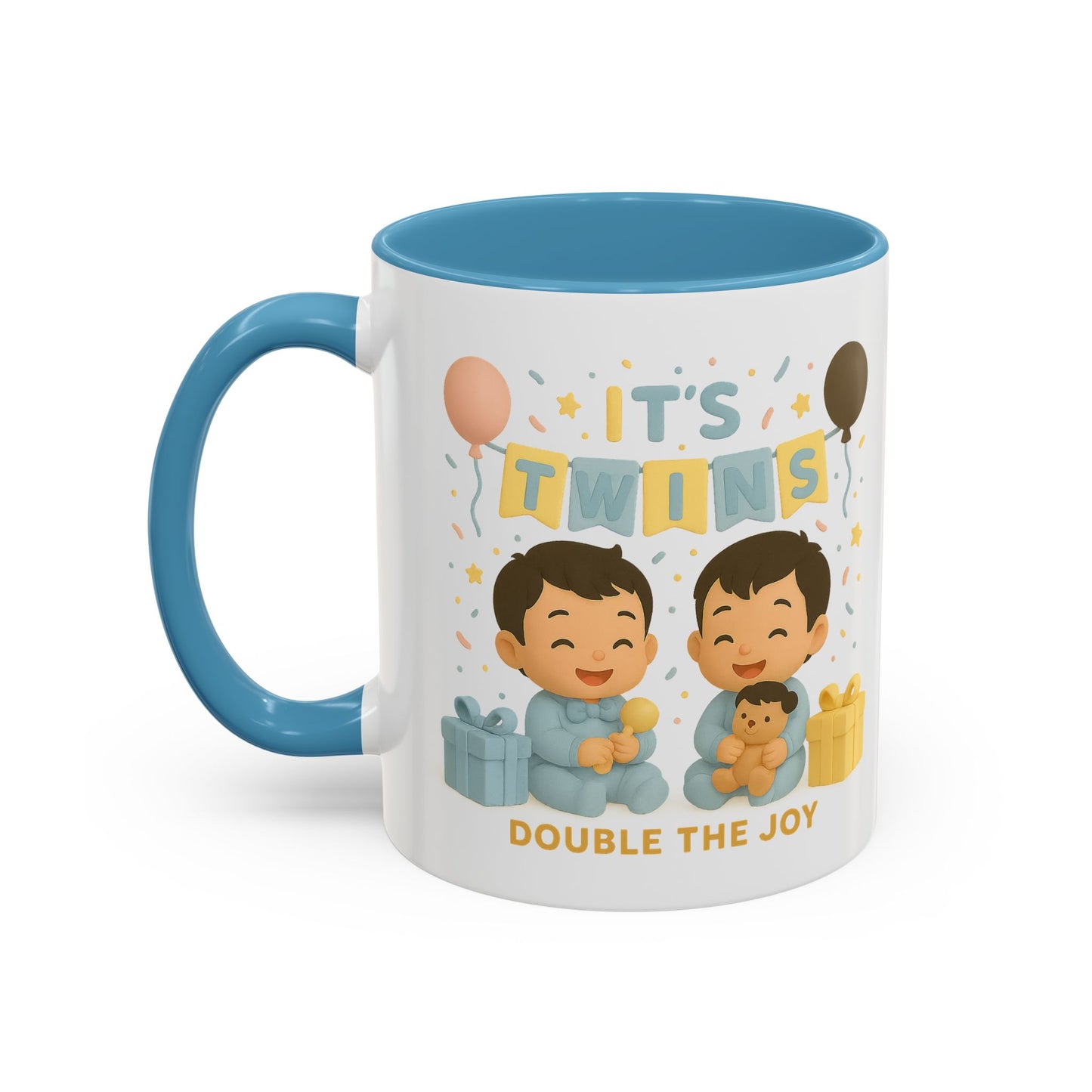 Twins Celebration Coffee Mug, Cute Twins Gift Mug, Baby Shower Mug, Newborn Gift, Double the Joy Mug