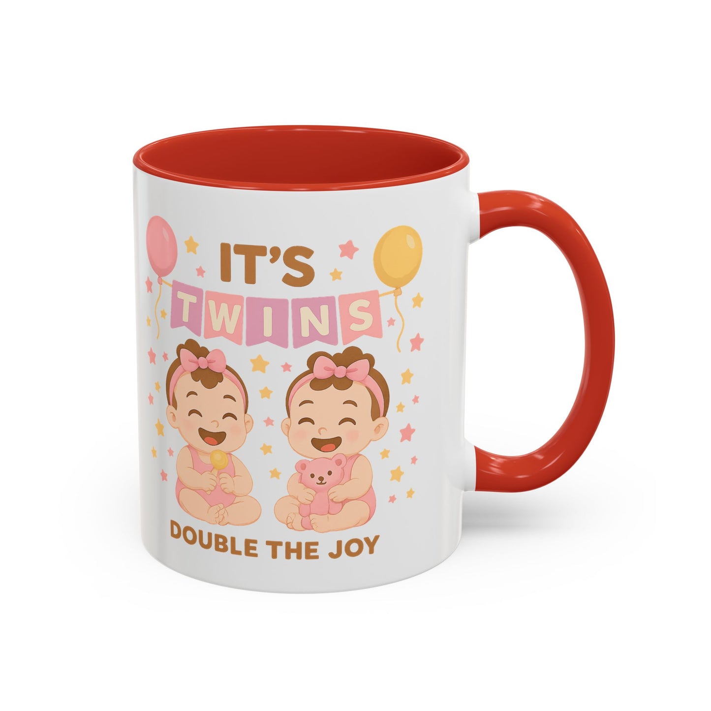 Twin Celebration Coffee Mug, Cute Twins Mug for Parents, Baby Shower Gift, Personalized Coffee Cup, Double the Joy Mug