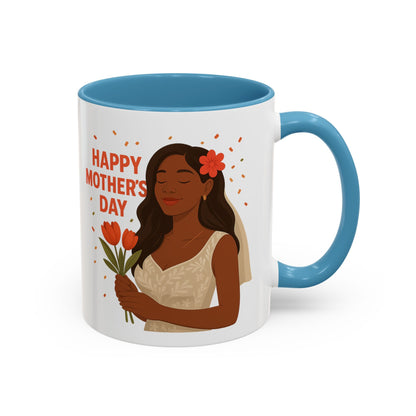 Elegant Mother's Day Accent Coffee Mug - Floral Gift, Tea Mug, Personalized Drinkware, Inspirational Cup, Birthday Present