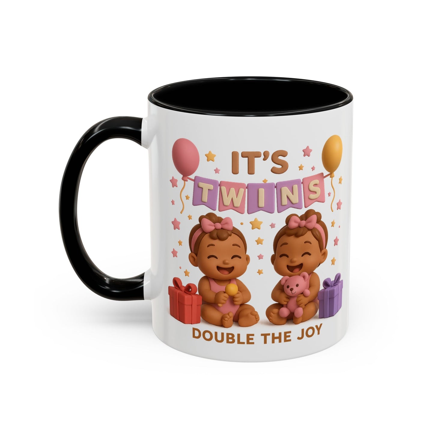 Twins Celebration Coffee Mug – Double the Joy, Gifts for New Parents, Baby Shower Favor, Sibling Gift, Cute Mug for Twins