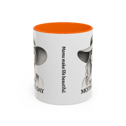 Happy Mother's Day Accent Coffee Mug - Stylish Gift for Moms
