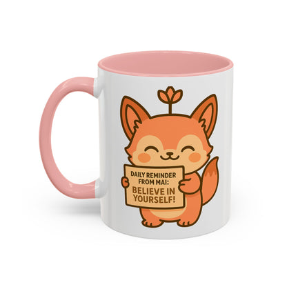 Motivational Accent Coffee Mug - 'Trust Your Intuition' & 'Believe In Yourself!'