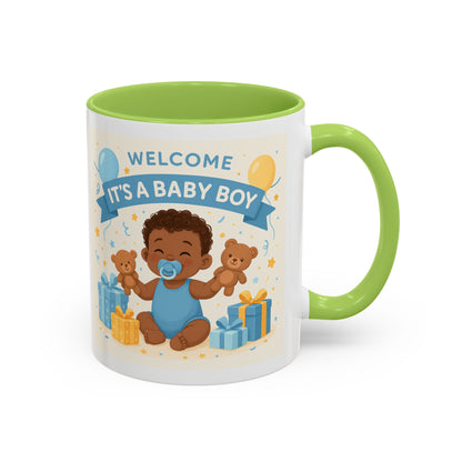Baby Boy Announcement Coffee Mug, Newborn, Welcome Baby Boy Gift