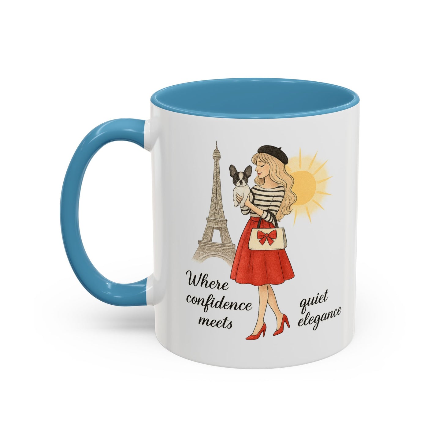 Elegant Confidence Coffee Mug - Inspiring Quote & Chic Design for Tea Lovers, Gifts for Her, Home Office Decor, Parisian Style