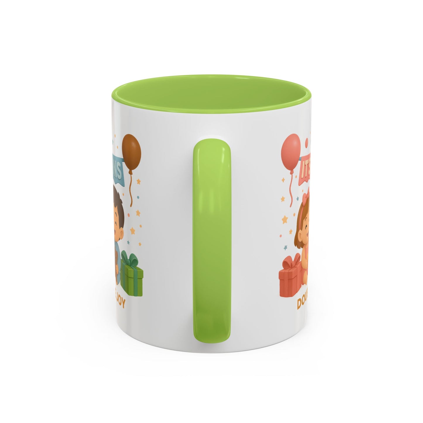 Funny Twin Celebration Coffee Mug - 'It's Twins, Double the Joy'
