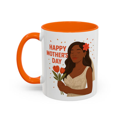 Elegant Mother's Day Accent Coffee Mug - Floral Gift, Tea Mug, Personalized Drinkware, Inspirational Cup, Birthday Present