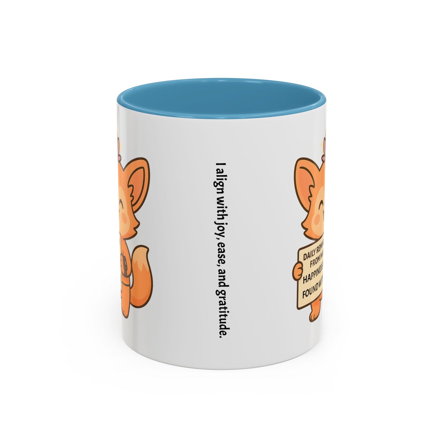 Cute Ms Mai Fox Inspirational Coffee Mug - Happiness is Found Within