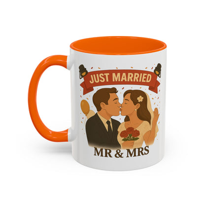 Just Married Coffee Mug | Wedding Gift | Newlywed Coffee Cup | Mr & Mrs Mug | Bride and Groom Drinkware