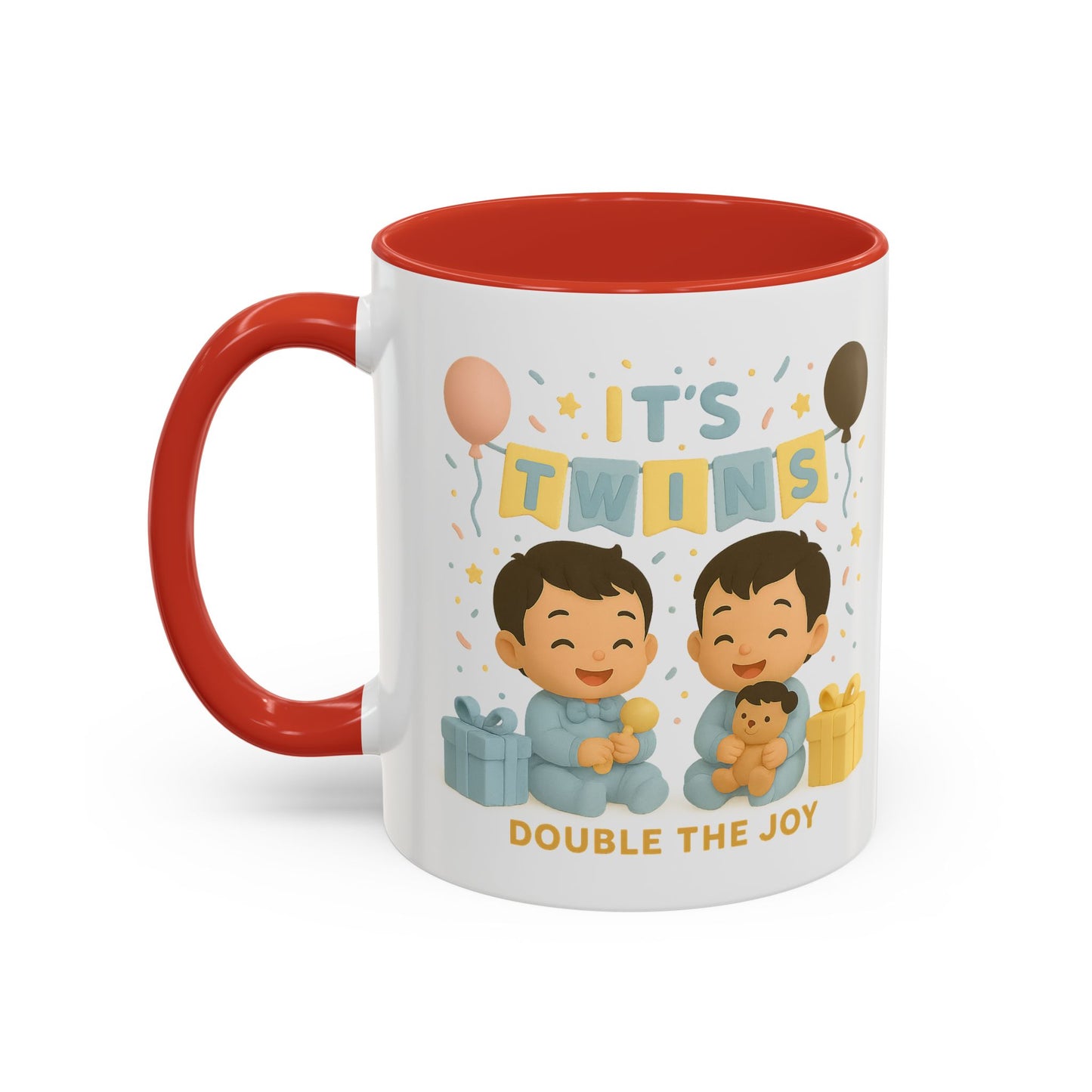 Twins Celebration Coffee Mug, Cute Twins Gift Mug, Baby Shower Mug, Newborn Gift, Double the Joy Mug