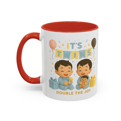 Twins Celebration Coffee Mug, Cute Twins Gift Mug, Baby Shower Mug, Newborn Gift, Double the Joy Mug