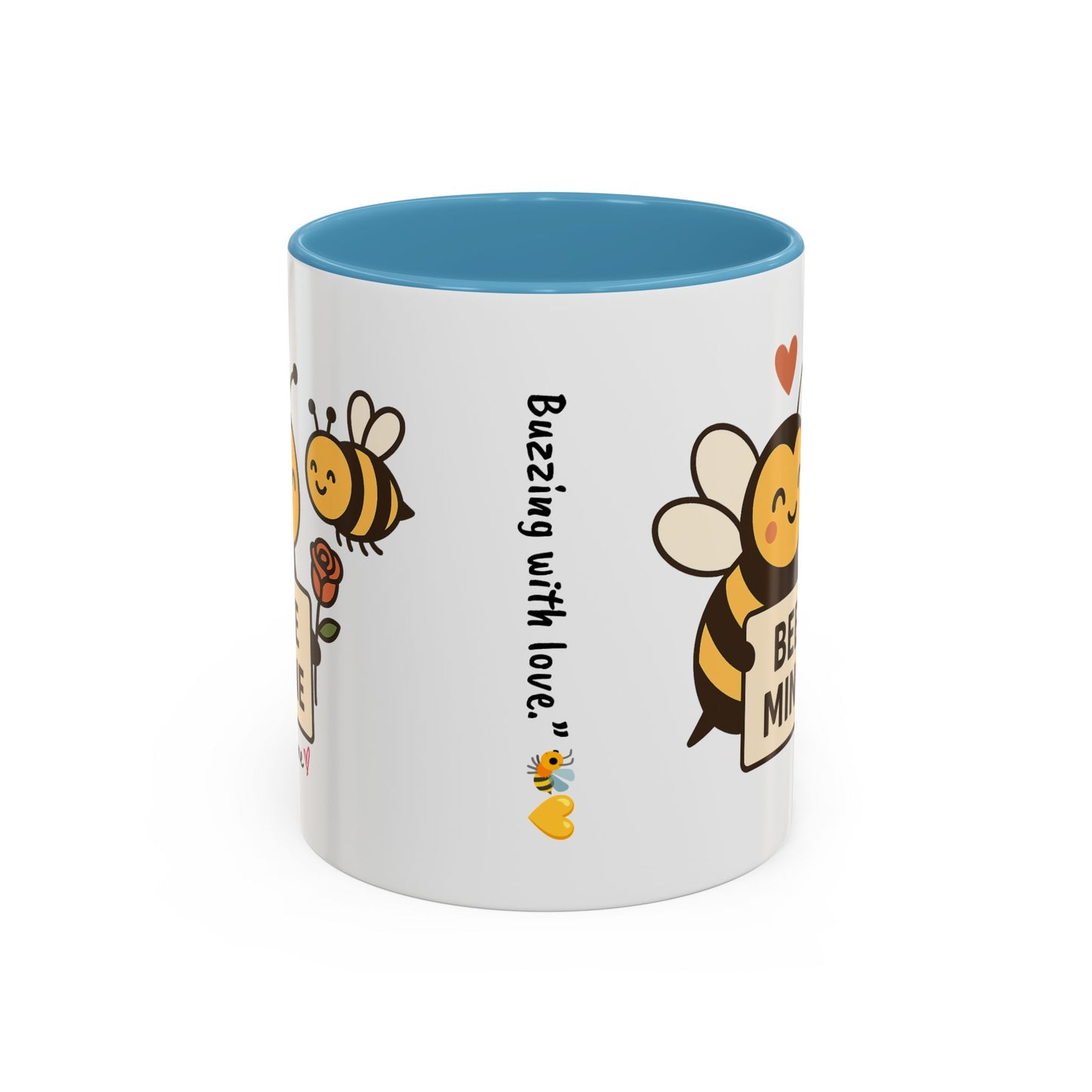 Bee Mine Accent Coffee Mug - Buzzing with Love, Cute Gift for Valentine’s Day, Best Friend, Love, Bee Lovers, Cozy Mornings