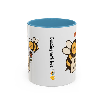 Bee Mine Accent Coffee Mug - Buzzing with Love, Cute Gift for Valentine’s Day, Best Friend, Love, Bee Lovers, Cozy Mornings