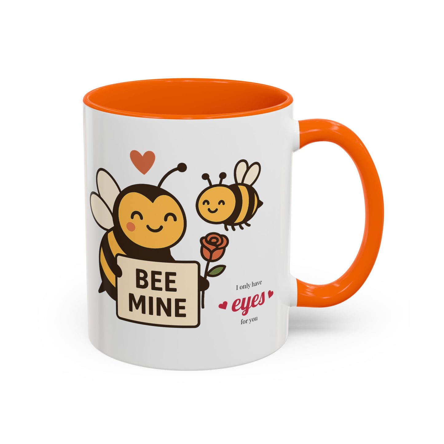 Bee Mine Accent Coffee Mug - Buzzing with Love, Cute Gift for Valentine’s Day, Best Friend, Love, Bee Lovers, Cozy Mornings