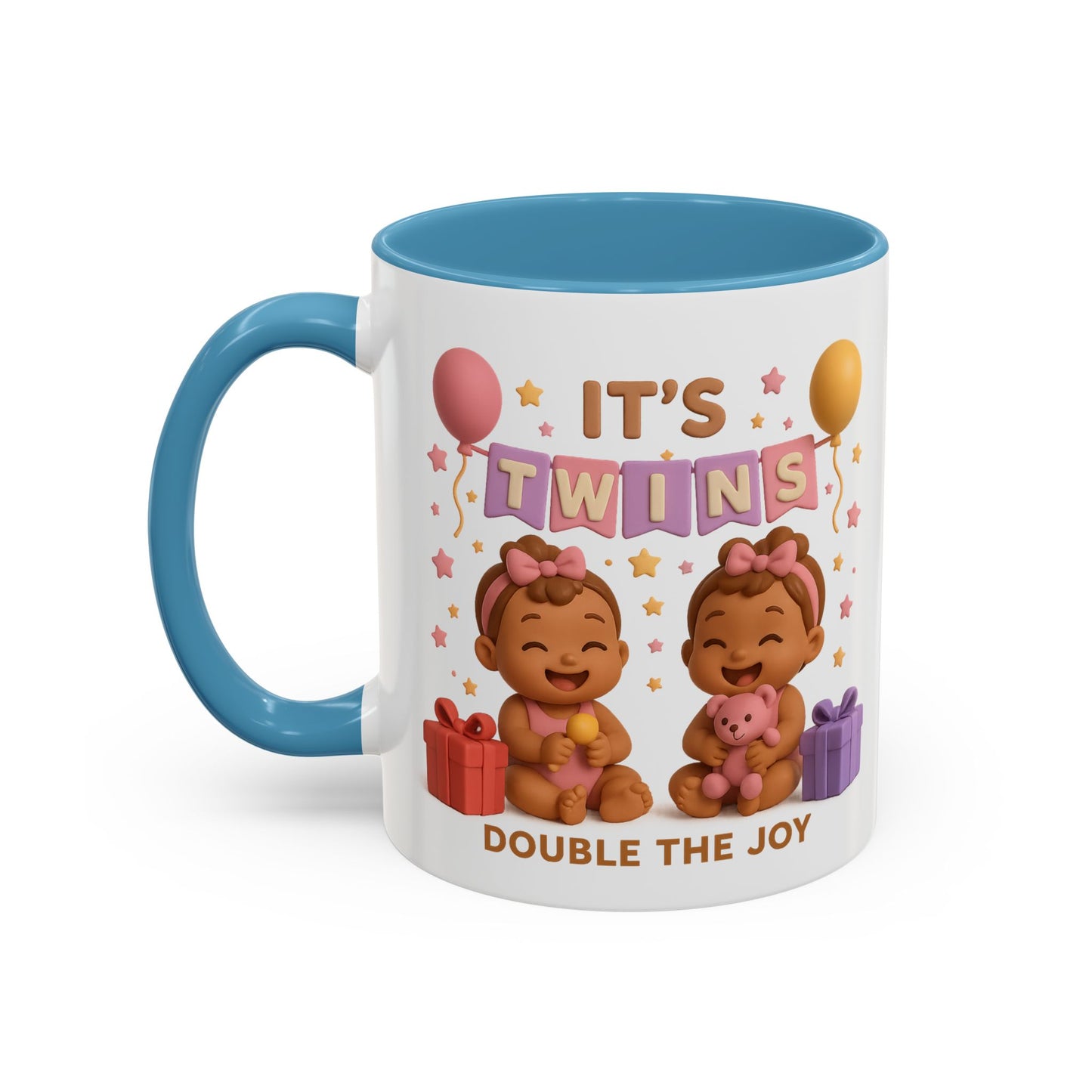 Twins Celebration Coffee Mug – Double the Joy, Gifts for New Parents, Baby Shower Favor, Sibling Gift, Cute Mug for Twins