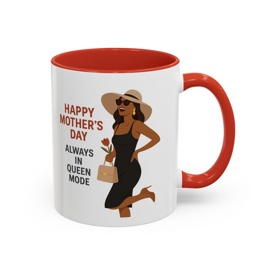 Queen Mode Mother's Day Coffee Mug | Stylish Black Accent Design