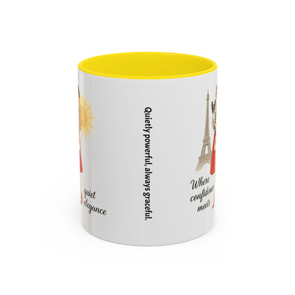 Elegant Confidence Coffee Mug - Inspiring Quote & Chic Design for Tea Lovers, Gifts for Her, Home Office Decor, Parisian Style