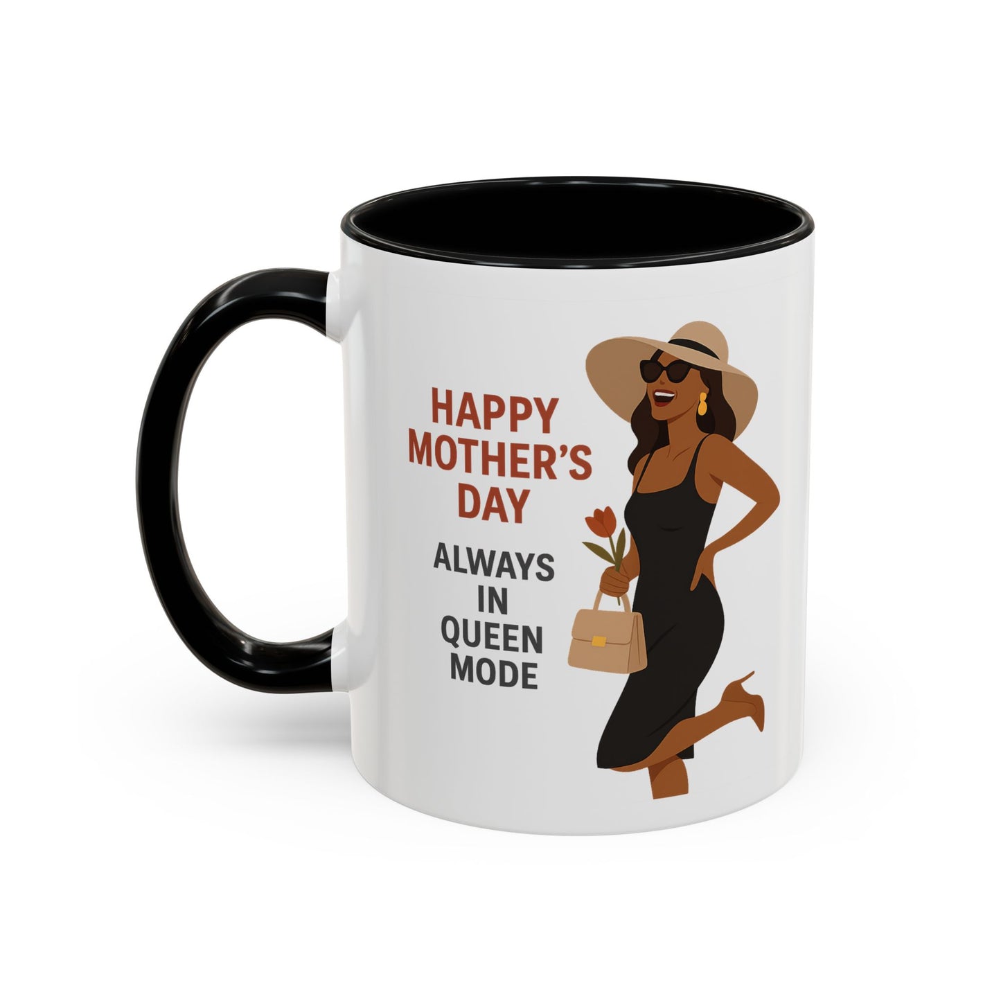 Queen Mode Mother's Day Coffee Mug | Stylish Black Accent Design