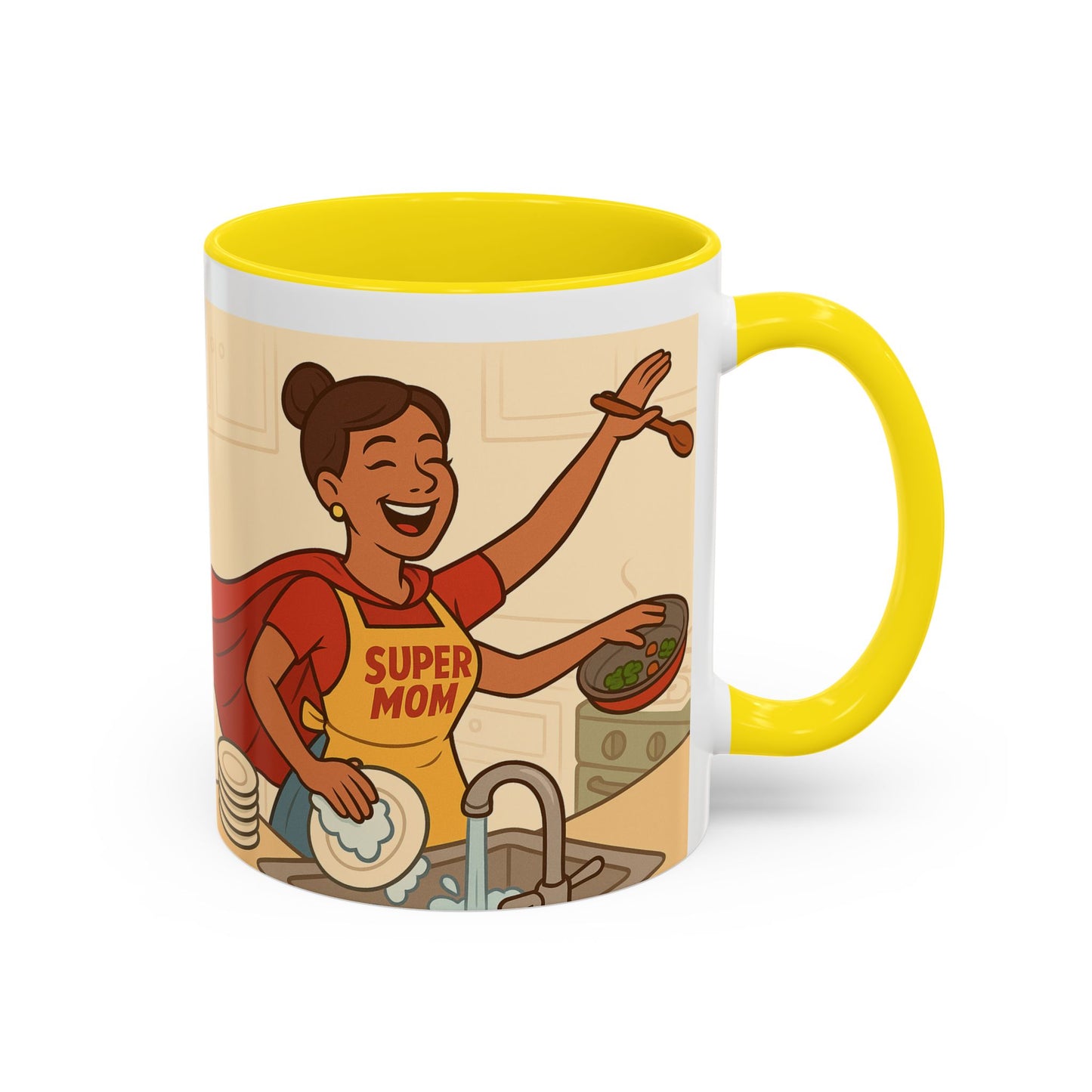 Super mom - Accent Coffee Mug (11, 15oz) - Mother's Day
