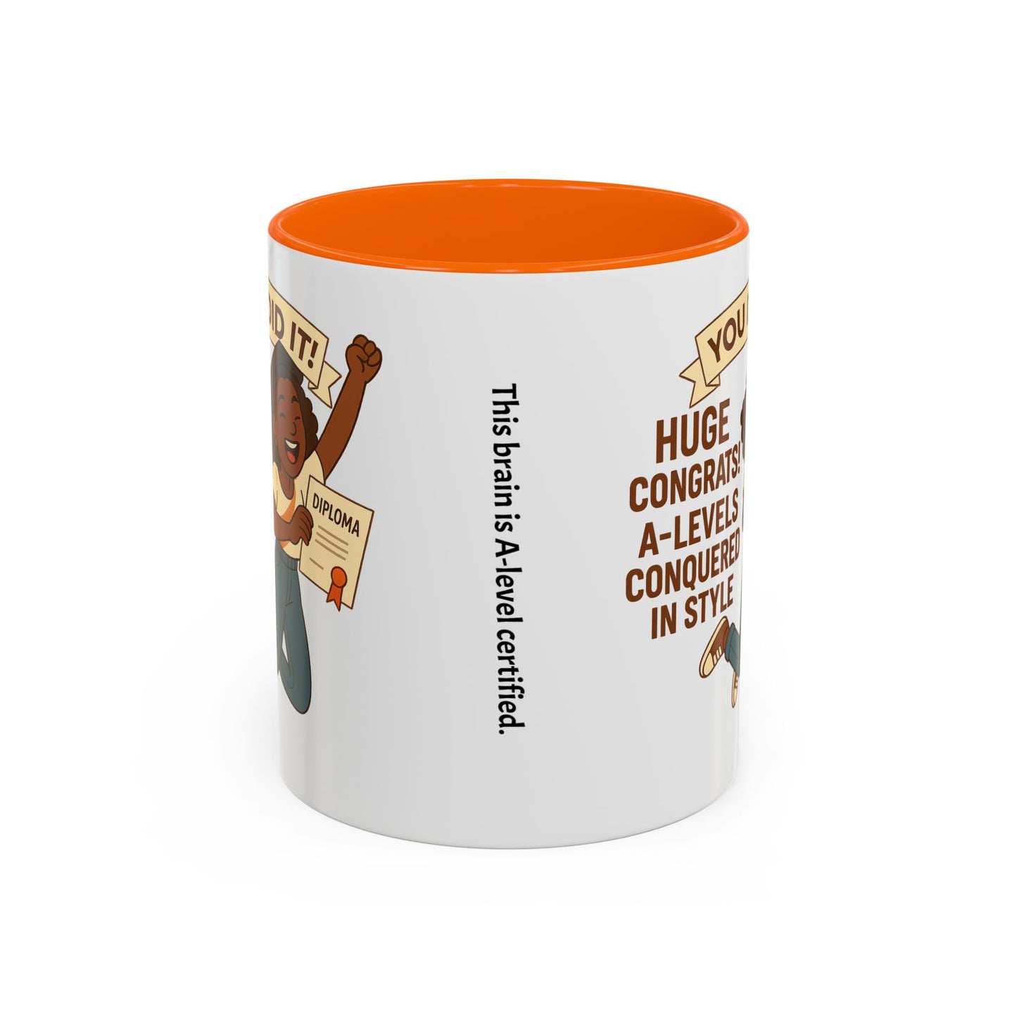 Celebratory Coffee Mug for Graduates, Graduation Gift, A-Level Congrats Mug, Stylish Coffee Cup for Students, Personalized Diploma Mug