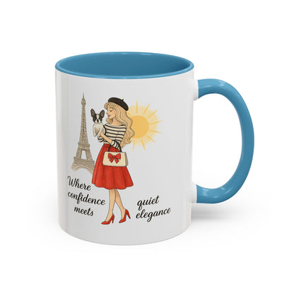 Elegant Confidence Coffee Mug - Inspiring Quote & Chic Design for Tea Lovers, Gifts for Her, Home Office Decor, Parisian Style