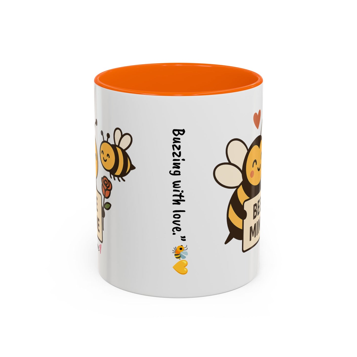 Bee Mine Accent Coffee Mug - Buzzing with Love, Cute Gift for Valentine’s Day, Best Friend, Love, Bee Lovers, Cozy Mornings