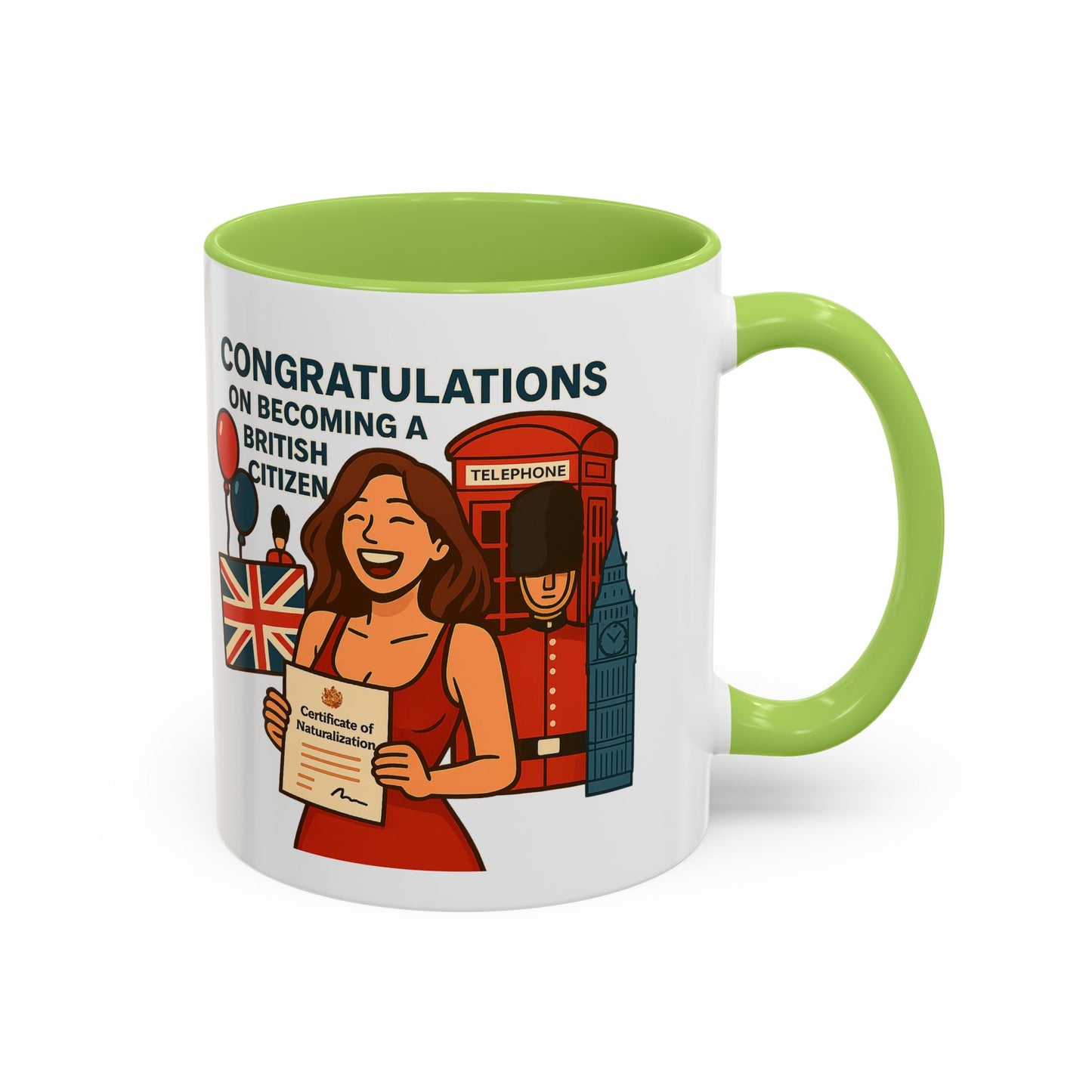 Celebratory British Citizenship Mug, Unique Gift for New Citizens, Fun Coffee Cup, Personal Achievement