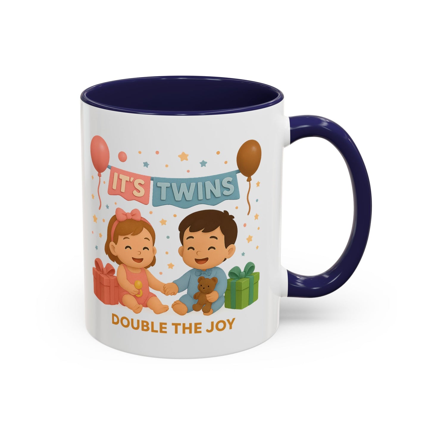 Funny Twin Celebration Coffee Mug - 'It's Twins, Double the Joy'