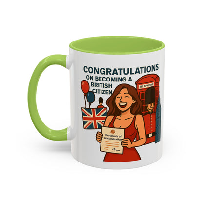 Celebratory British Citizenship Mug, Unique Gift for New Citizens, Fun Coffee Cup, Personal Achievement