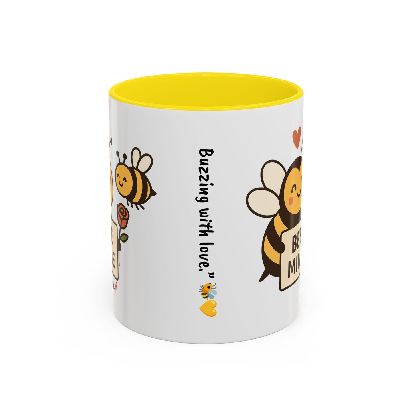 Bee Mine Accent Coffee Mug - Buzzing with Love, Cute Gift for Valentine’s Day, Best Friend, Love, Bee Lovers, Cozy Mornings