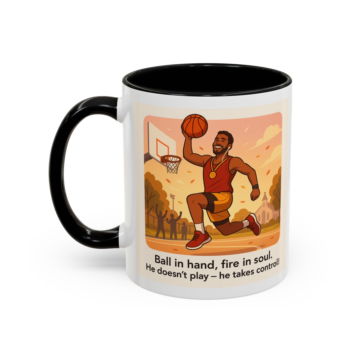 Dynamic Basketball Coffee Mug - Motivational Sports