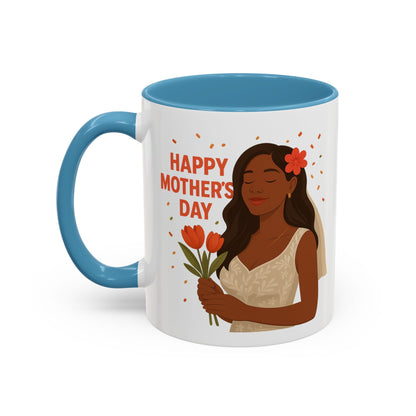 Elegant Mother's Day Accent Coffee Mug - Floral Gift, Tea Mug, Personalized Drinkware, Inspirational Cup, Birthday Present