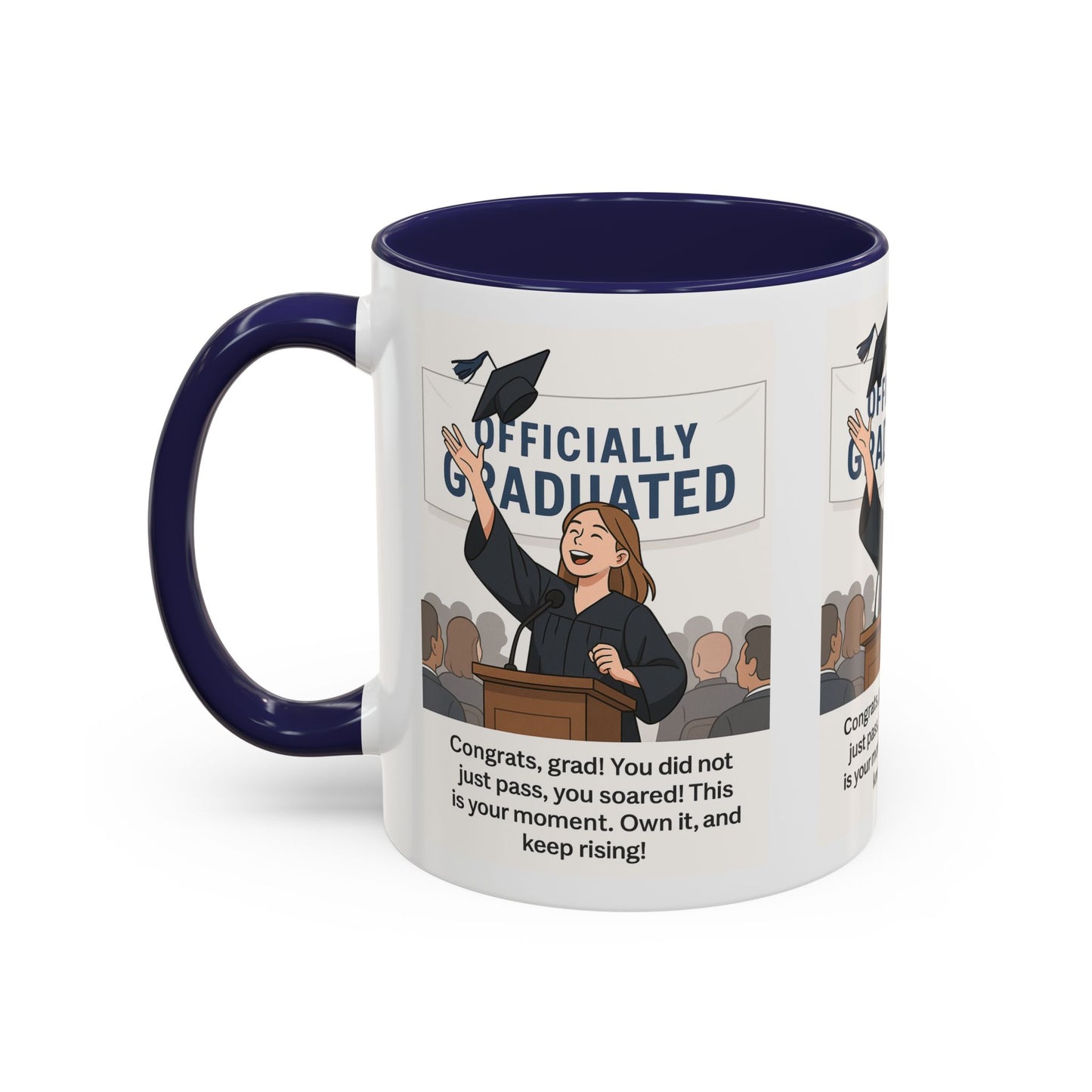 Officially Graduated Coffee Mug - Celebratory Graduation Gift for Grads - Motivational 11oz & 15oz Accent Mug