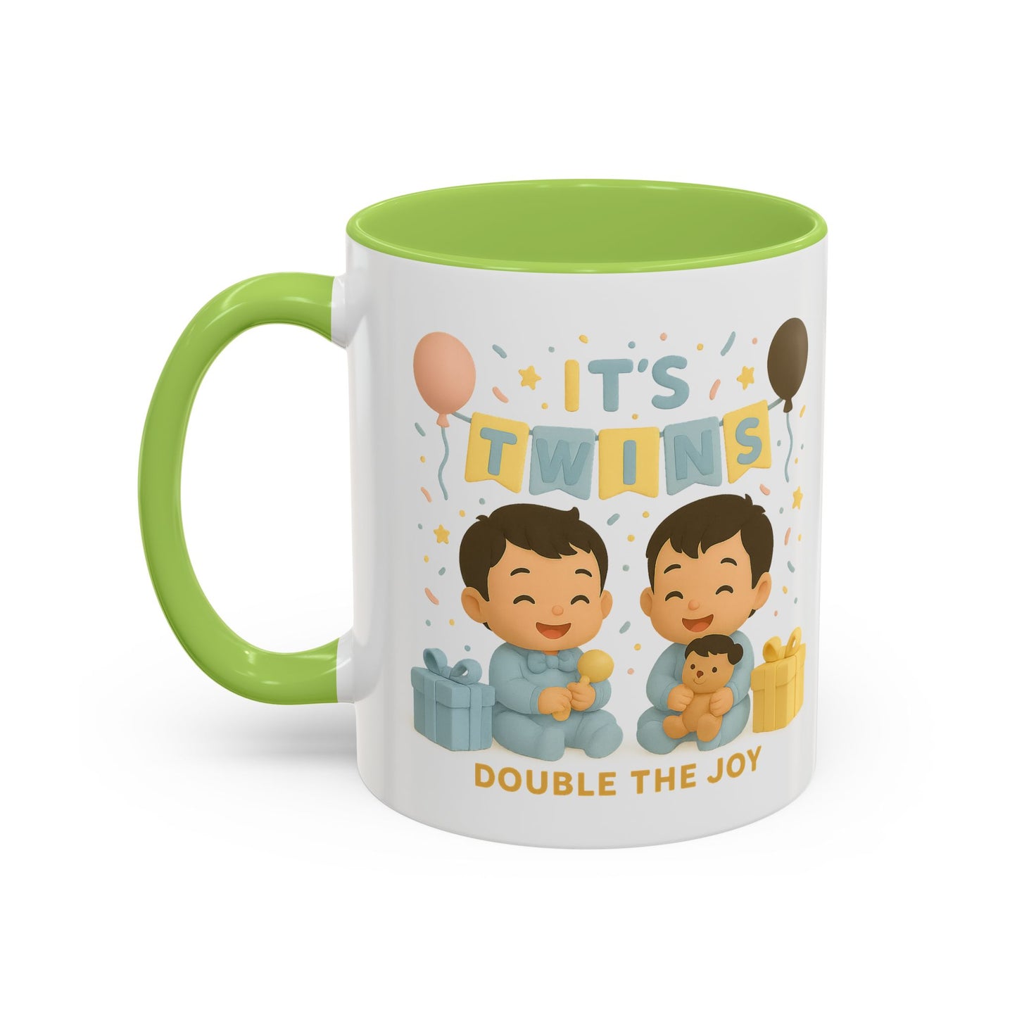 Twins Celebration Coffee Mug, Cute Twins Gift Mug, Baby Shower Mug, Newborn Gift, Double the Joy Mug