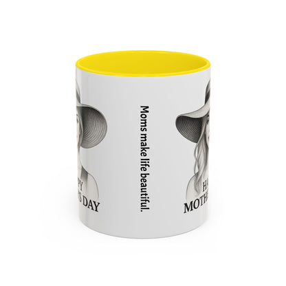 Happy Mother's Day Accent Coffee Mug - Stylish Gift for Moms