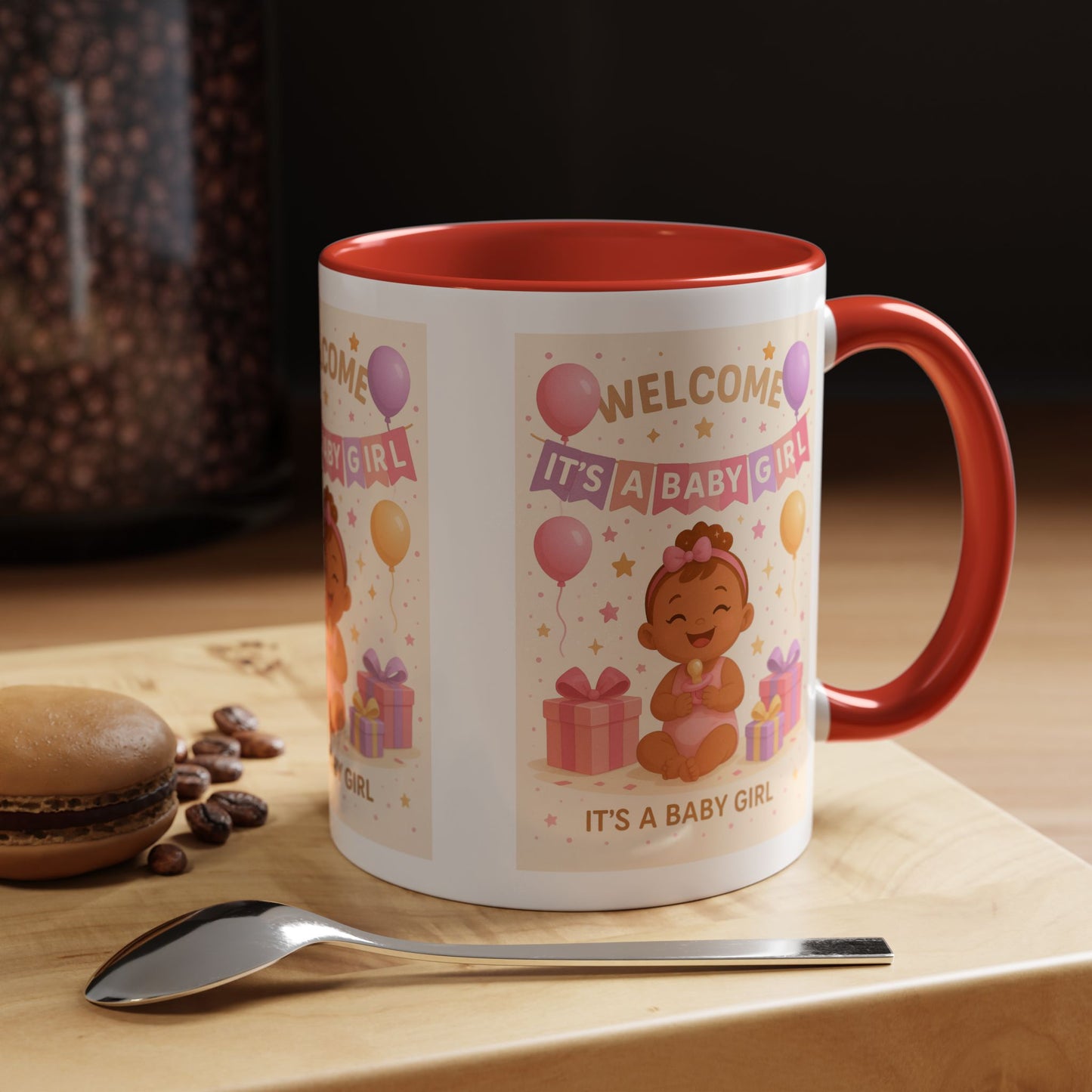 Personalized Baby Girl Welcome Mug - Cute Baby Design