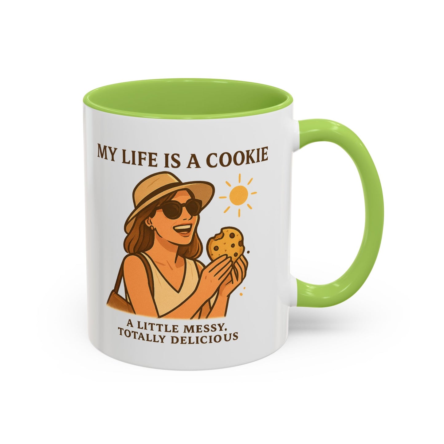 My Life Is a Cookie Accent Coffee Mug - 11oz & 15oz - Fun Gift for Cookie Lovers