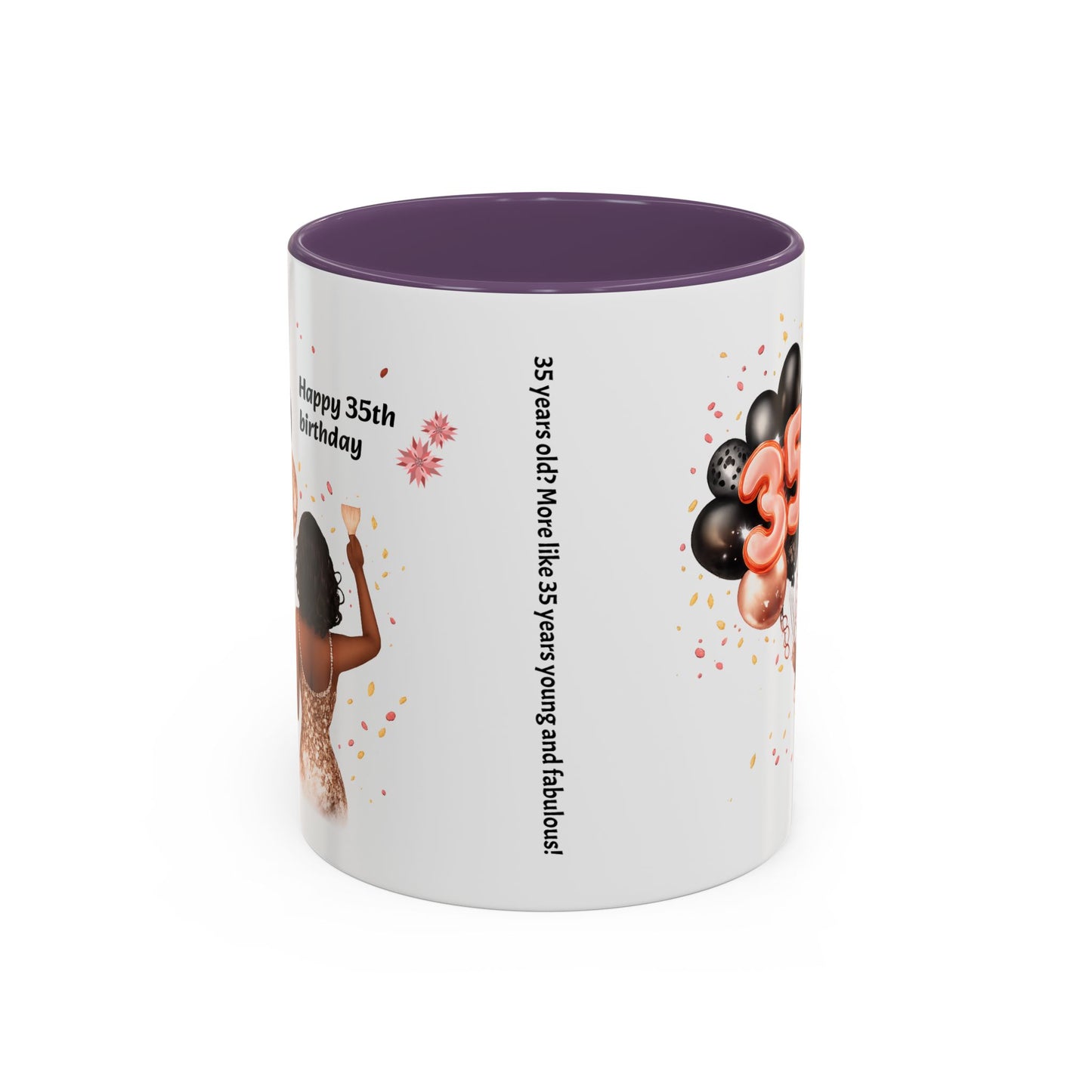 Accent Coffee 35th birthday woman with balloon Mug