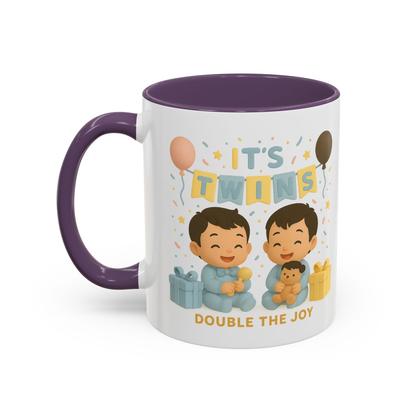 Twins Celebration Coffee Mug, Cute Twins Gift Mug, Baby Shower Mug, Newborn Gift, Double the Joy Mug