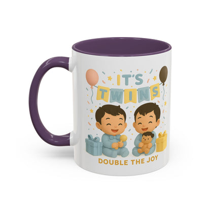 Twins Celebration Coffee Mug, Cute Twins Gift Mug, Baby Shower Mug, Newborn Gift, Double the Joy Mug