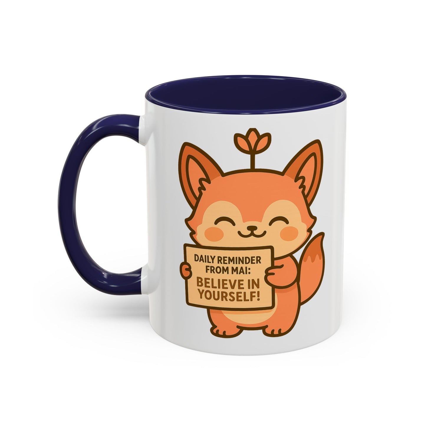 Motivational Accent Coffee Mug - 'Trust Your Intuition' & 'Believe In Yourself!'