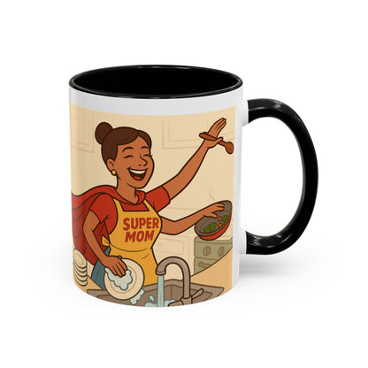 Super mom - Accent Coffee Mug (11, 15oz) - Mother's Day