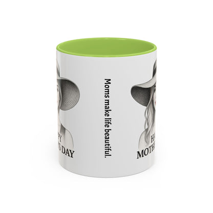 Happy Mother's Day Accent Coffee Mug - Stylish Gift for Moms