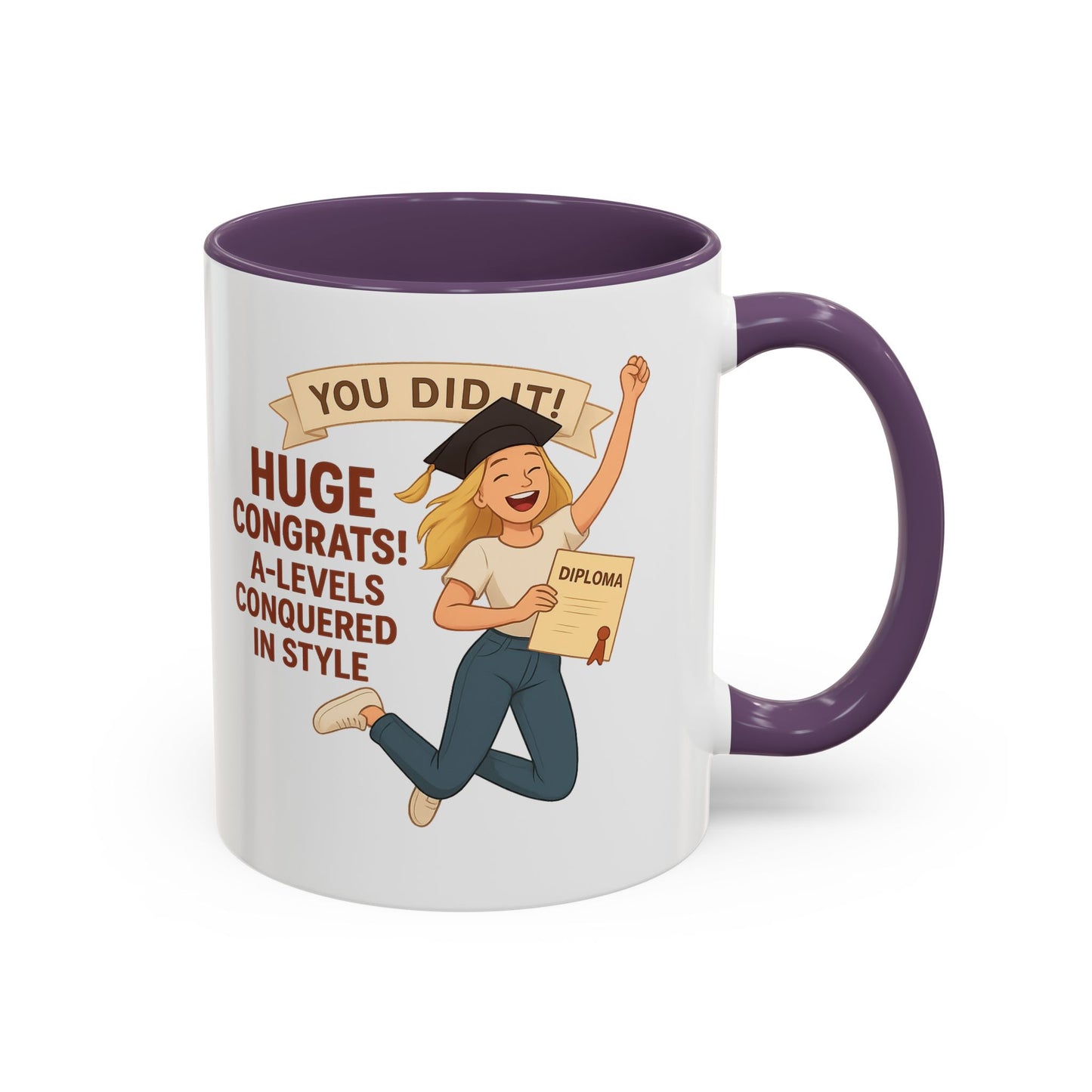 Celebratory Graduation Coffee Mug - 'You Did It!' A-Levels
