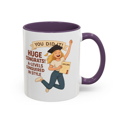 Celebratory Graduation Coffee Mug - 'You Did It!' A-Levels