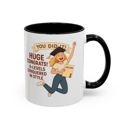 Celebratory Graduation Coffee Mug - 'You Did It!' A-Levels
