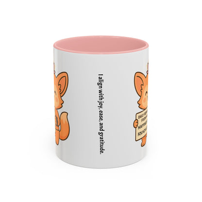 Cute Ms Mai Fox Inspirational Coffee Mug - Happiness is Found Within